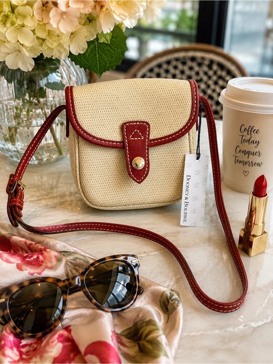 Dooney & Bourke Handbags - Dooney & Bourke Red - Tan Crossbody Bag New With Tags $118 MSRP
